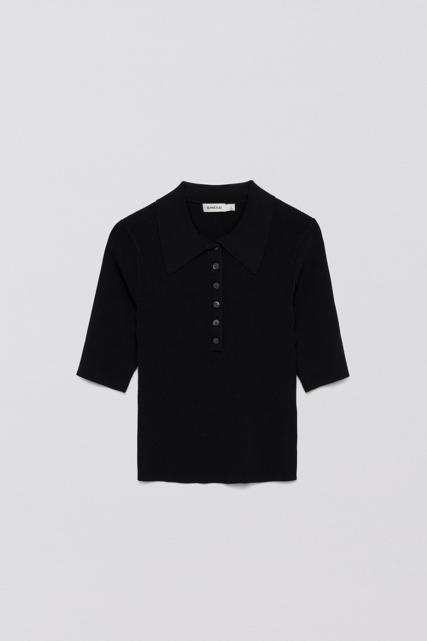 Jon Sim Sicily Polo Shirt in Black | White Knit