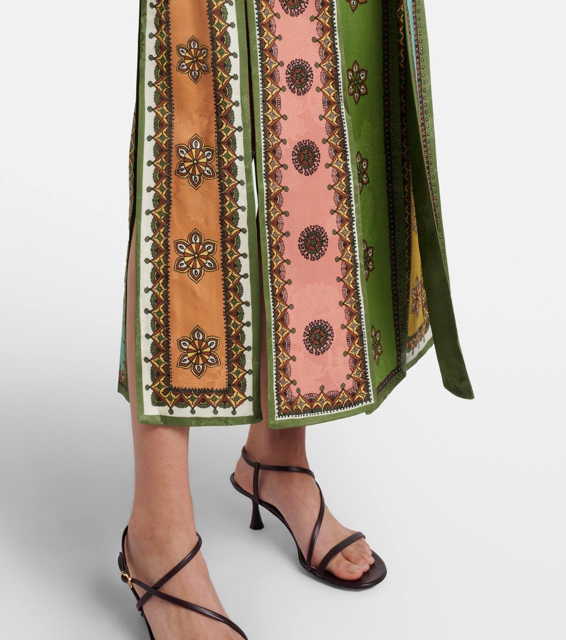 ALM Contina Printed Scarf Cami Top | Midi Maxi Slit Skirt | Jacquard Viscose Set