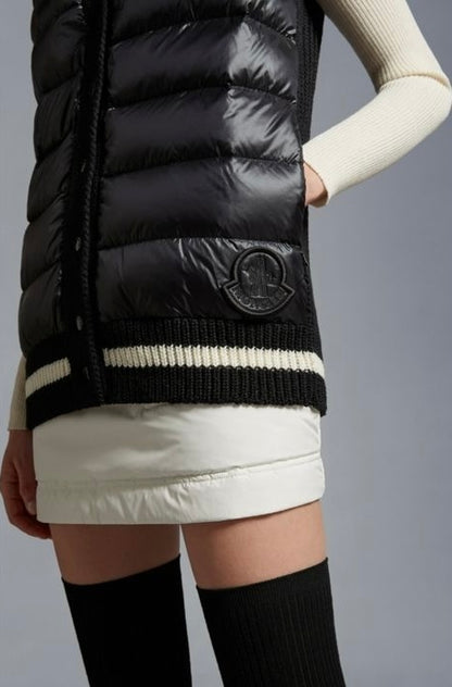 MC Padded Wool Vest Jacket with Down-filled Front