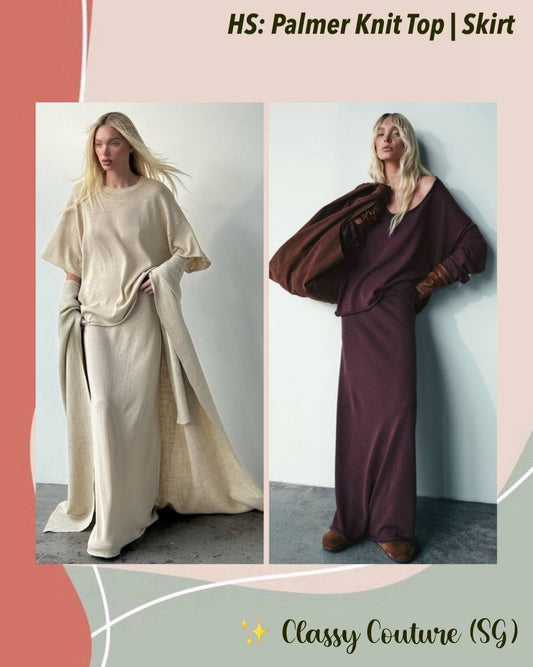 HS Palmer Sweater T-Shirt | Maxi Skirt | Linen-Cotton Set