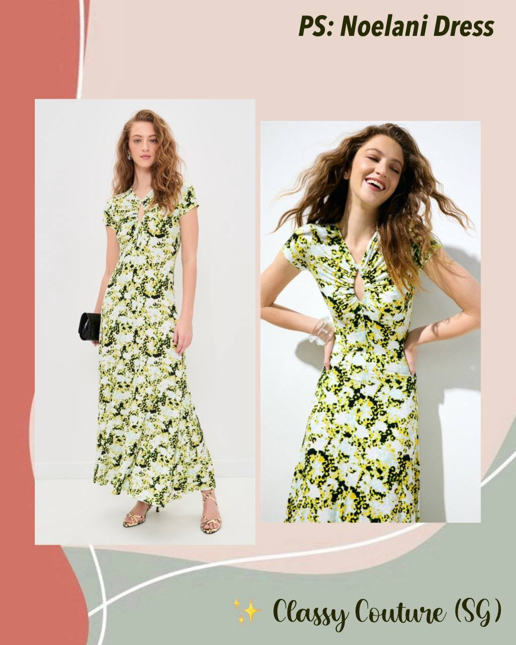 PS Noelani Rayon Stretch Jersey Keyhole Maxi Dress