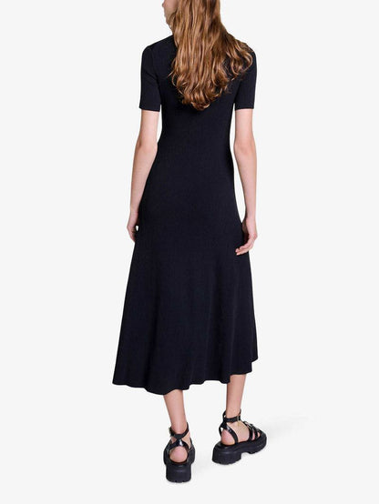 MJ Clover Embellished Short-Sleeve Midi Dress