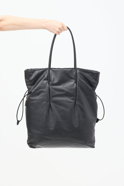 TR Polly Smooth Calfskin Leather Drawstring Tote Bag