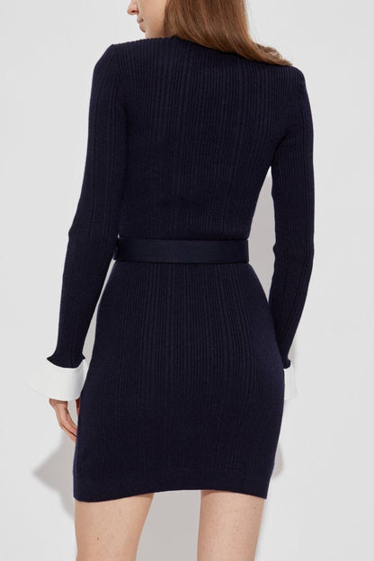 SP Navy Viscose Knit Mini | Midi Dress