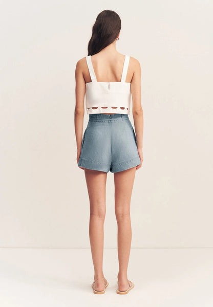 SJ Birdie Scallop Linen Cami Top | Scallop Pants | Set