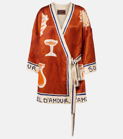 ALM Soleil D'Amour Hemp-silk Wrap Mini Dress / Long Top