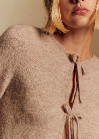 SZ Marie Mohair-Wool blend Ribbon Tie Cardigan