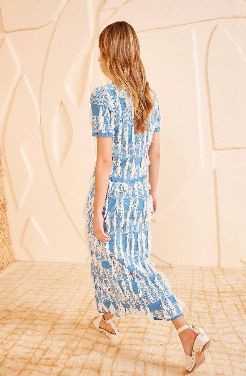 UJ Rumi Top | Long Sleeve Eliana Pullover | Rylan Jacquard Midi Skirt  | Cotton-Blend Set