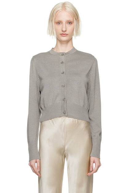 SL Cropped Silk-Cotton Cardigan in Moon | Midnight | Goldfinch | Lake