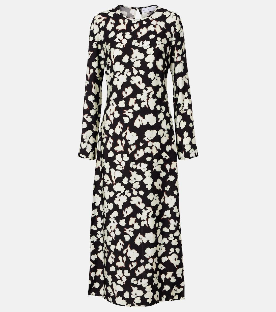 PS Waverly Floral-Print Belted Rayon-blend Jersey Midi Dress