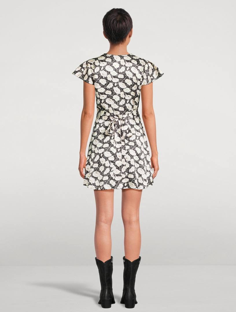 3 Colors! DN Dianne Silk-satin V-Neck Mini Dress