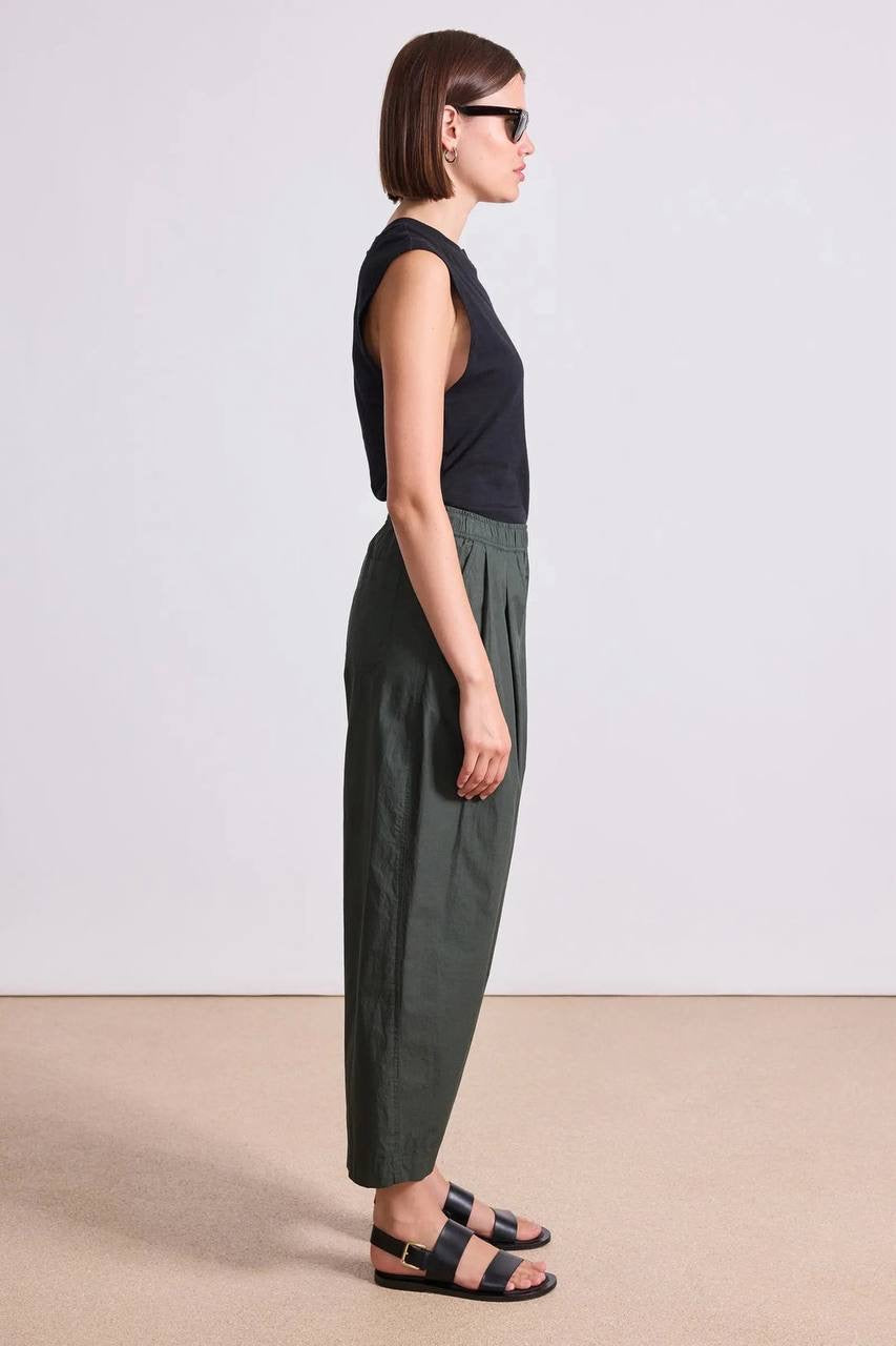 AA Spa Pleat Cotton Smock-waist Jogger Pants