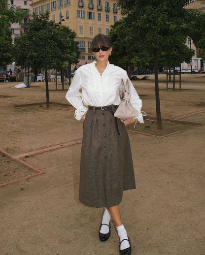 SZ Faria Cotton Shirt in Ecru white