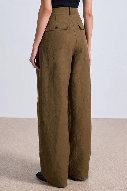AA Mirabelle Wool-Linen High Waist Trousers Pants