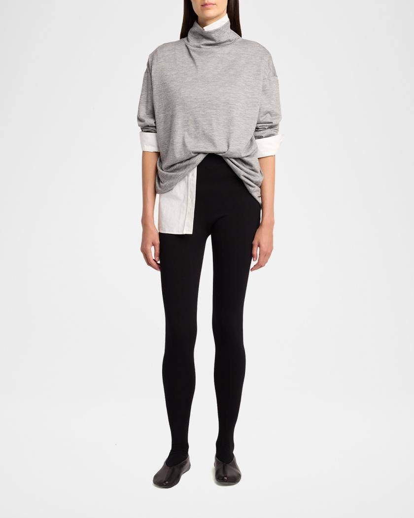 TR Anapolis Mock-neck Lightweight Cashmere Long Sleeve Top Jumper