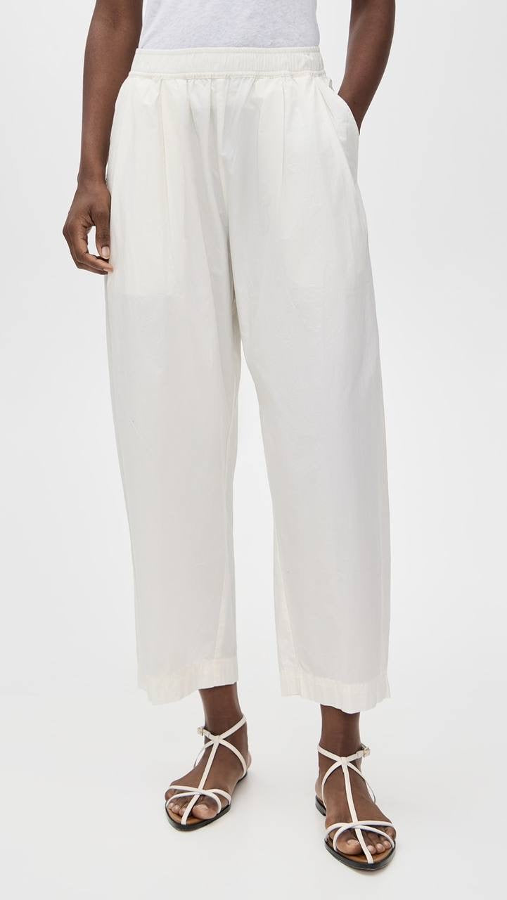 AA Spa Pleat Cotton Smock-waist Jogger Pants