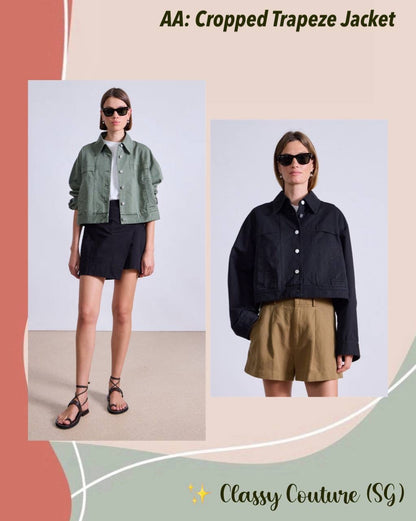 AA Cropped Trapeze Cotton Jacket