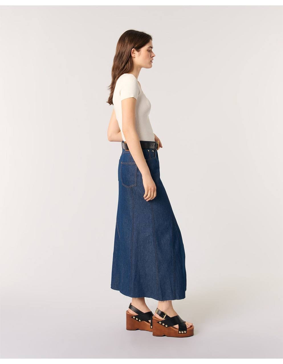 MJ Moka Rib Knit Sweetheart Shirt Top