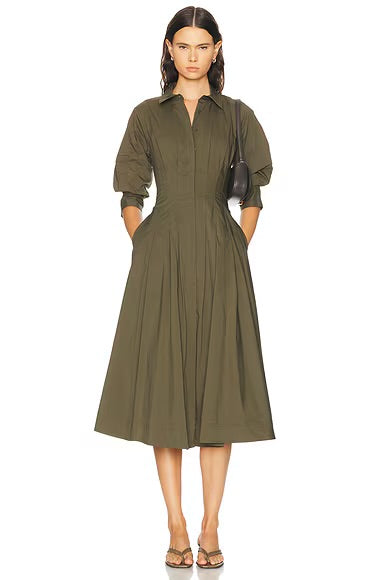 (PART 2/2) SK Jazz Pintuck Cotton-blend Midi Dress