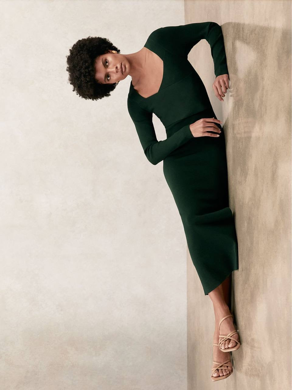 RS Sophia Knitted Wrap Front Midi Dress