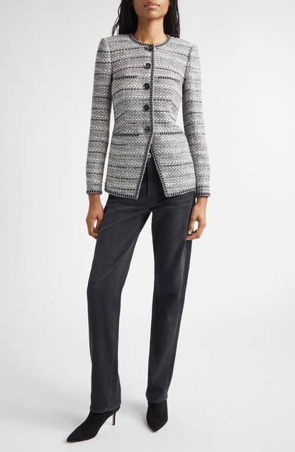 VB Alessia Metallic Tweed Cutaway Jacket