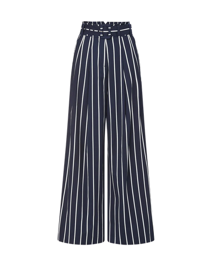 VB Lloyd Striped Shirt | Maliyah Wide-Leg Pants | Stretch-Cotton Set