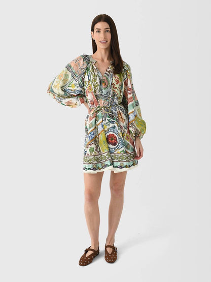 ALM Tommasina Ramie Tie Mini Dress Shirtdress