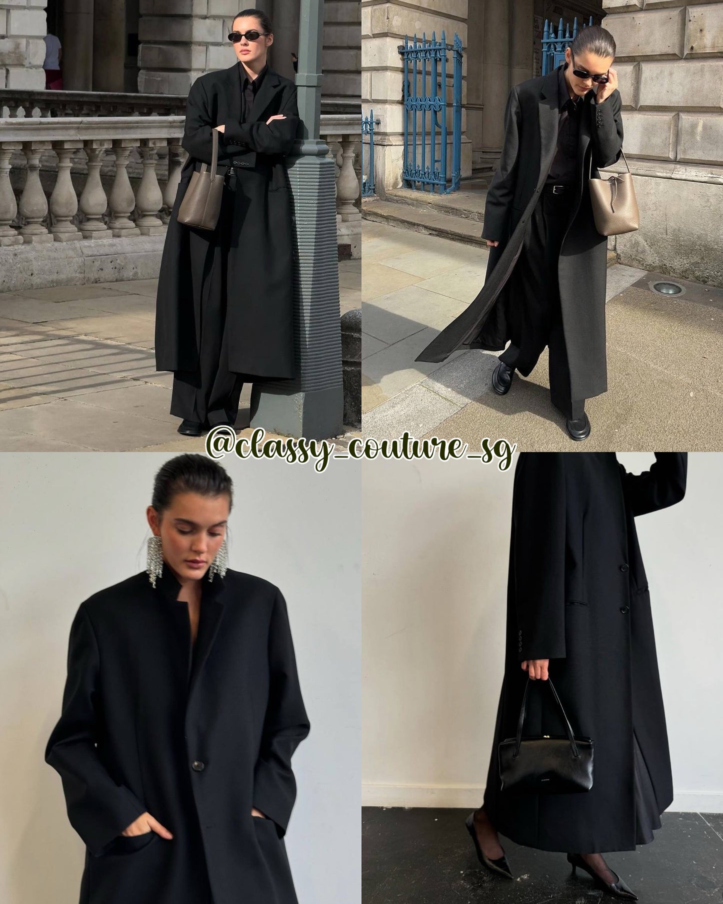 TR Cheval Oversized Wool-Mohair Coat in Black