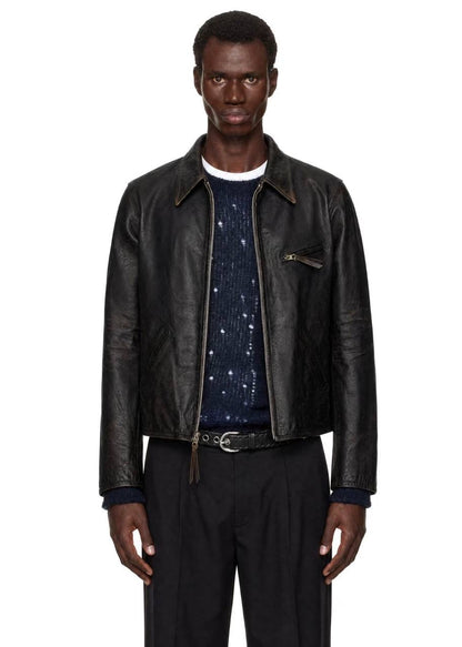 Men’s Calfskin Leather Newsboy Jacket