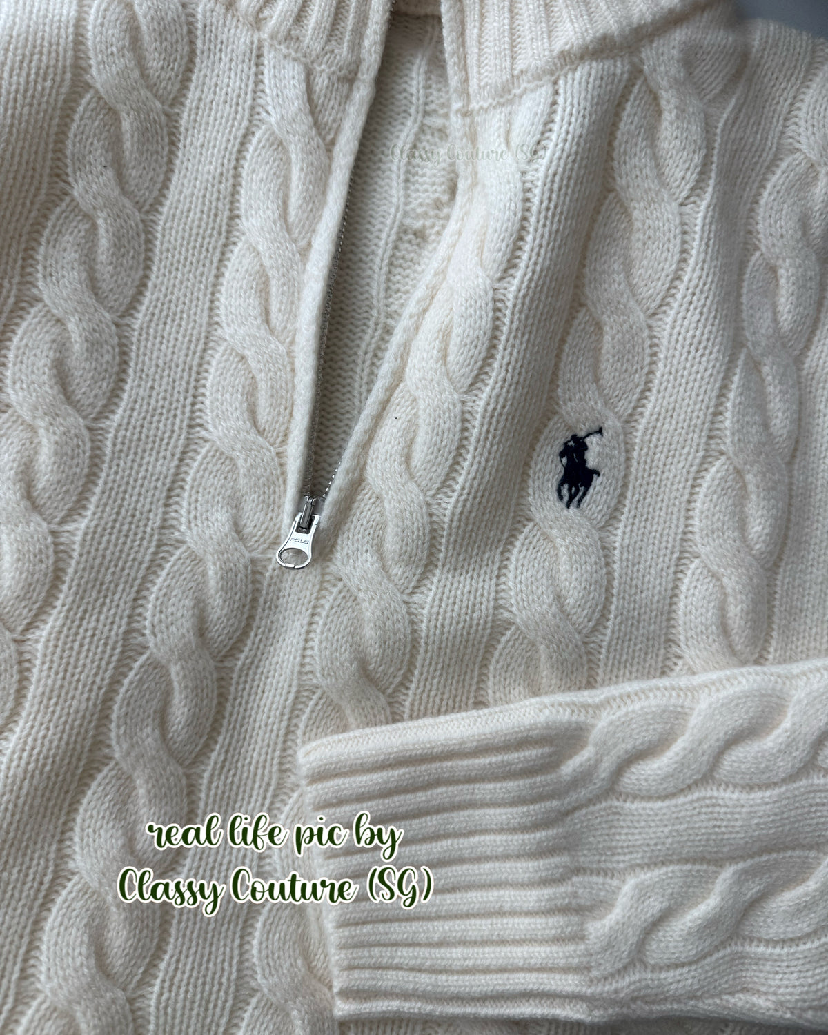 7 Colors! Cable Wool & Cashmere Half Zip Jumper Sweater
