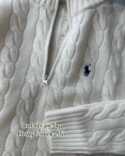 7 Colors! Cable Wool & Cashmere Half Zip Jumper Sweater