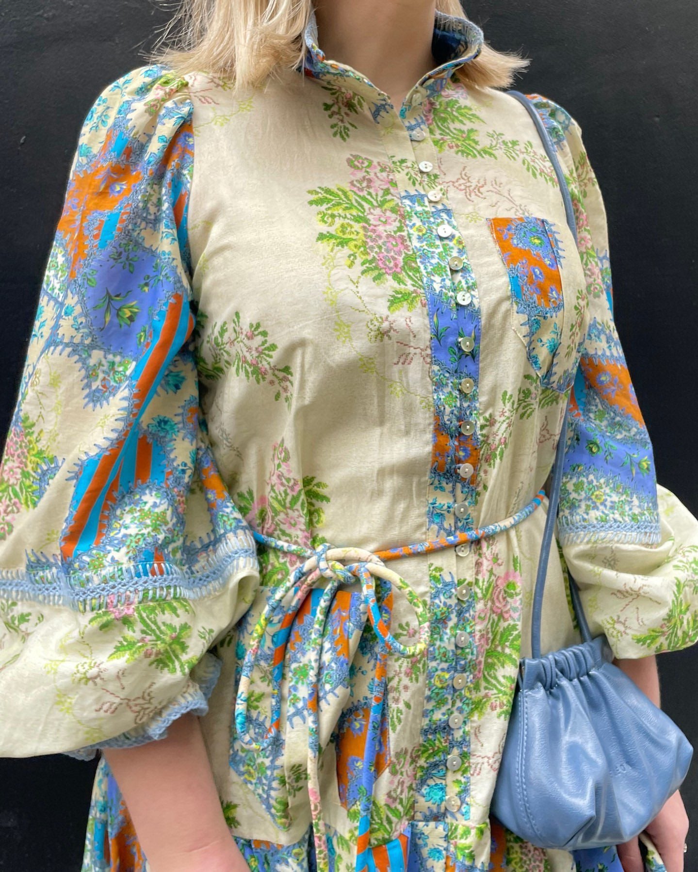 ALM Skye Patchwork Shirtdress | Cotton-Silk Midi Dress
