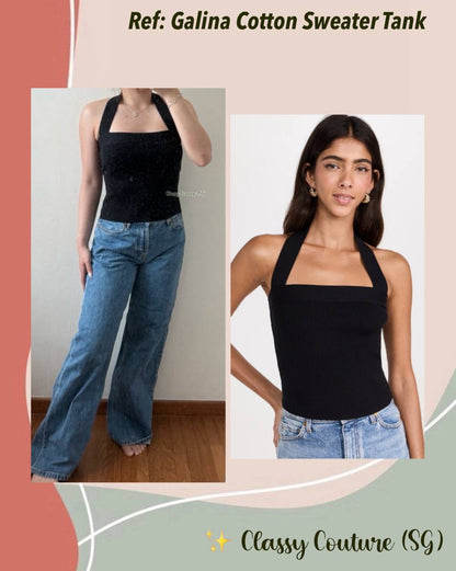 Ref Galina Cotton Sweater Halter Tank Top