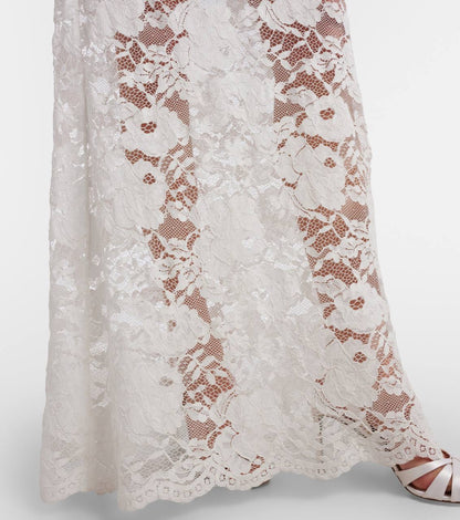 SP White Lace Scoop Back Mermaid Maxi Dress