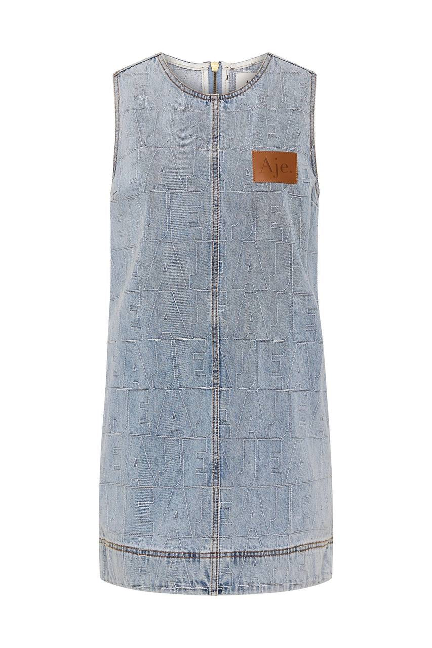 AJ Kindle Denim Sleeveless Shift Mini Dress