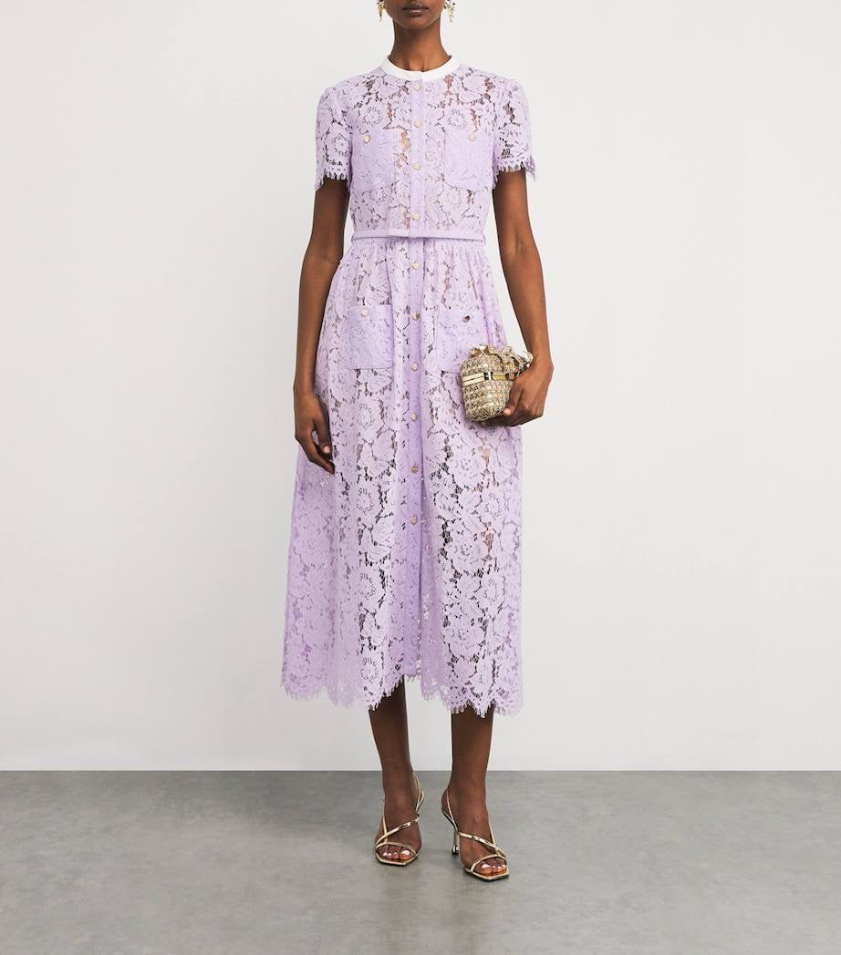 SP Lilac Lace Button Front Midi Dress