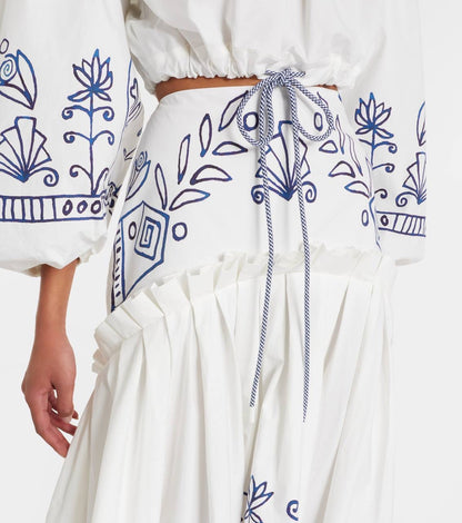 ALM Leela Printed Cotton Shirt | Midi Skirt | Set