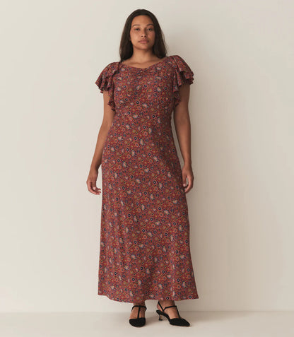 DN Beatriz Ruffled Silk Midi Dress