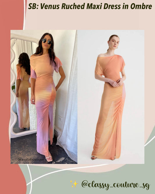 SB Venus Rouched Maxi Dress in Ombre