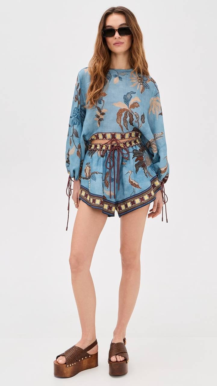 ALM Georgie Ramie Drawstring Top | Linen Shorts | Set