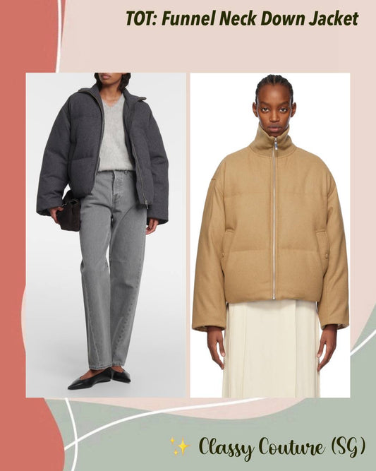 TOT Funnel Neck Down-filled Flannel-Wool Parka Puffer Jacket