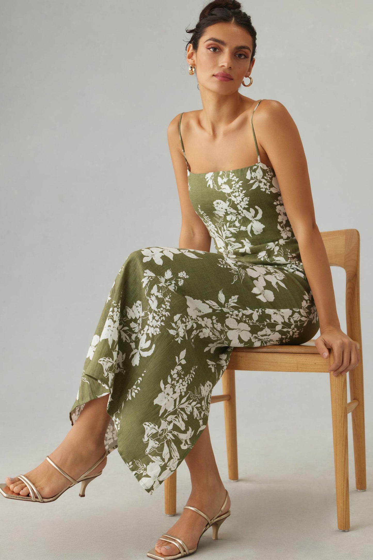 Ref Frankie Linen Midi Maxi Dress