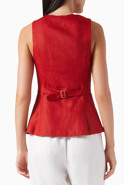 Ref Aspen Linen Vest Top