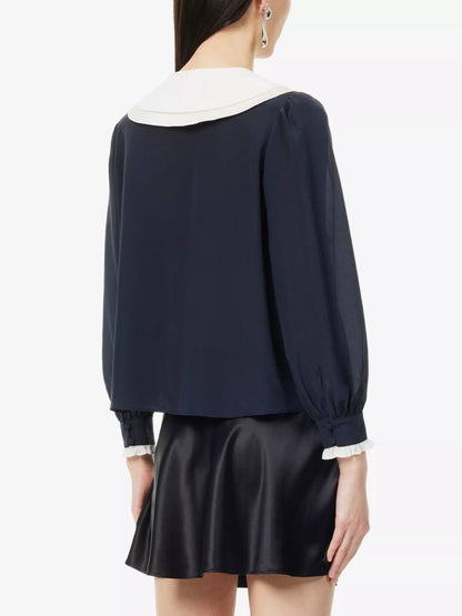 RX Eimer Bow-Embellished Silk Top