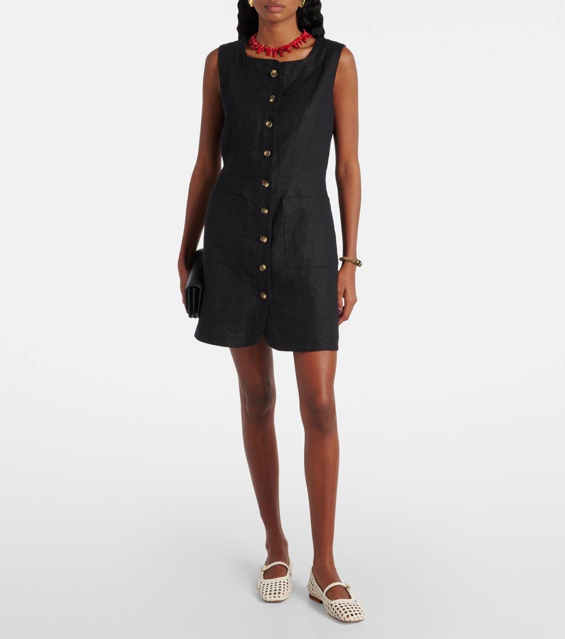 PSE Emma Button Down Linen Mini Dress