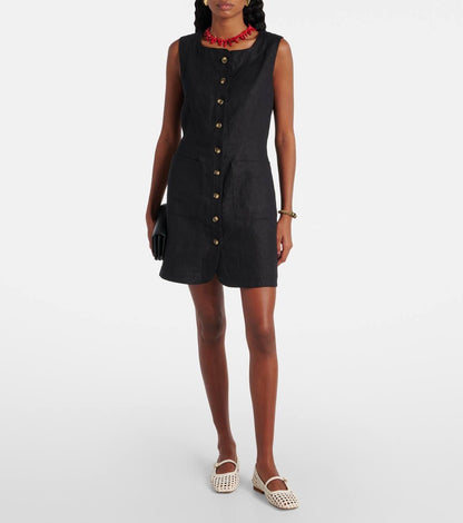 PSE Emma Button Down Linen Mini Dress