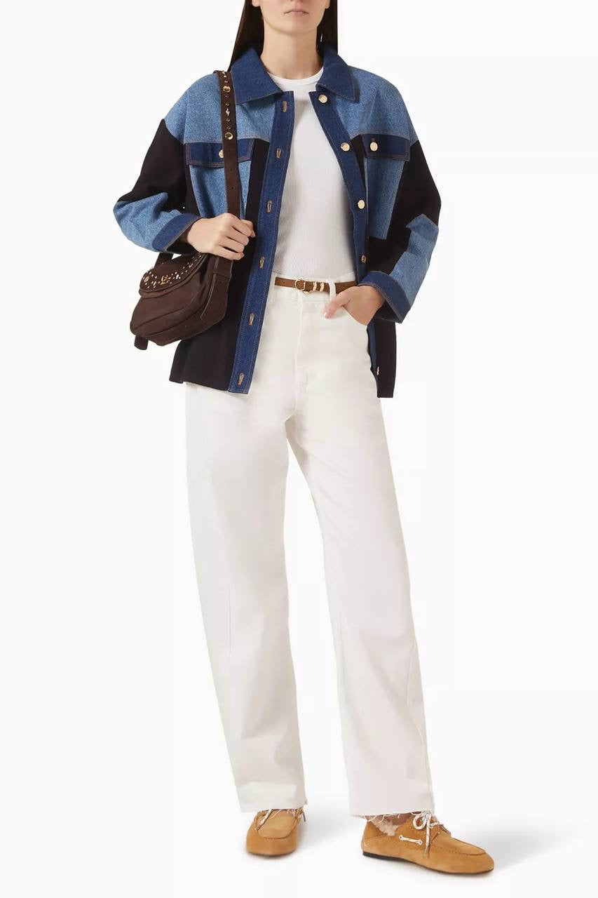 Celia Oversized Cardigan in Denim Mix