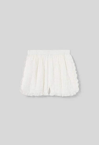 CP Cropped Lace Top | Short Frill Shorts | Ramie-Cotton Set