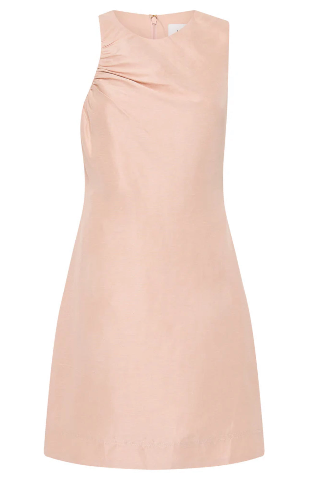 AJ Paloma Linen-Viscose Mini Dress in Blush Pink