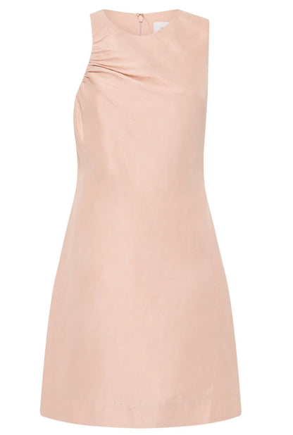 AJ Paloma Linen-Viscose Mini Dress in Blush Pink